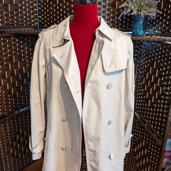 ✅️ Talbots Ivory Cream All Weather Trench Coat - Picture 3 of 11